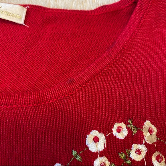 Red Floral Embroidered Cardigan - Picture 3 of 8